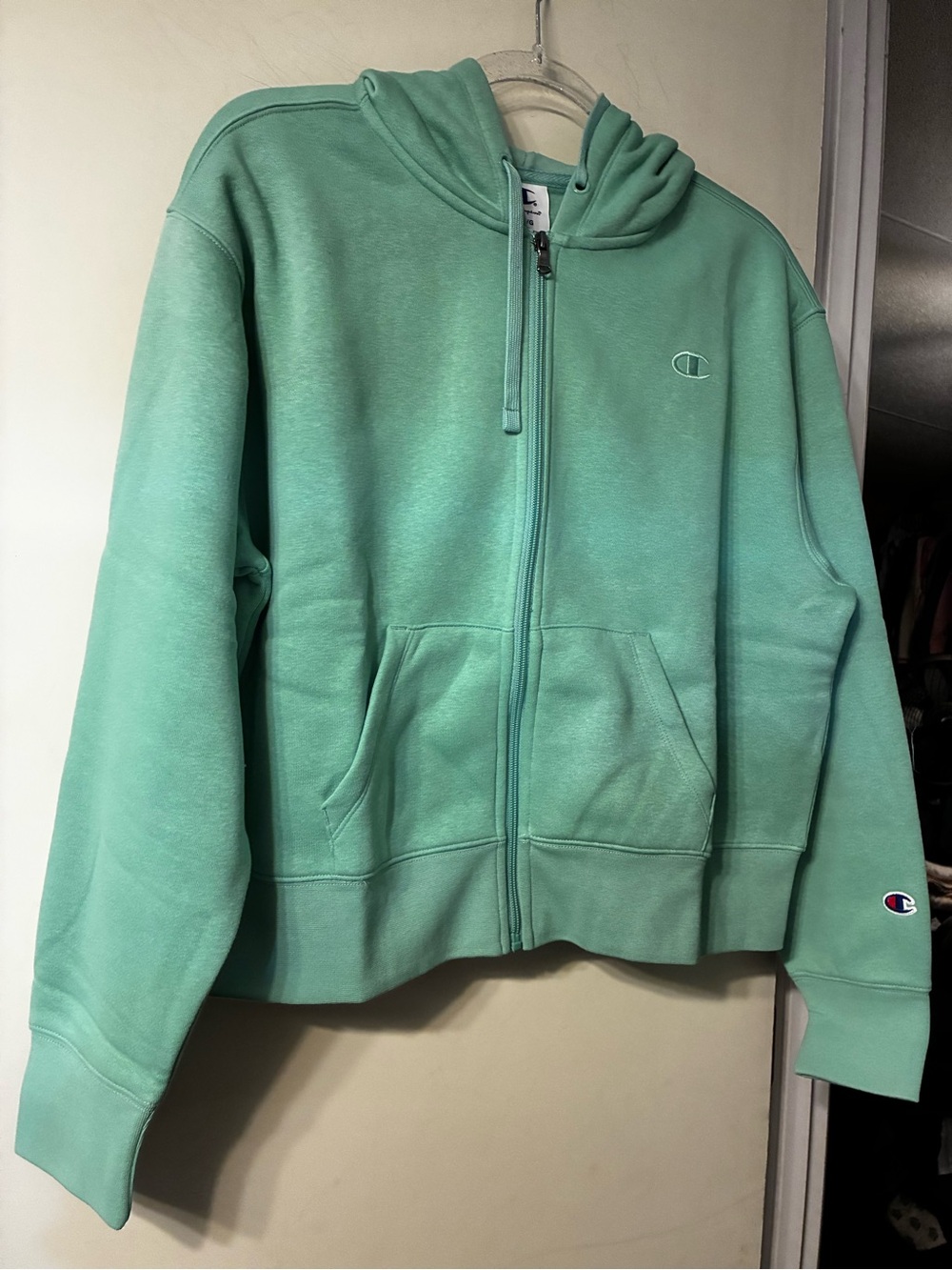 Champion Women's Full-Zip Hoodie in Mint Green - Picture 3 of 14